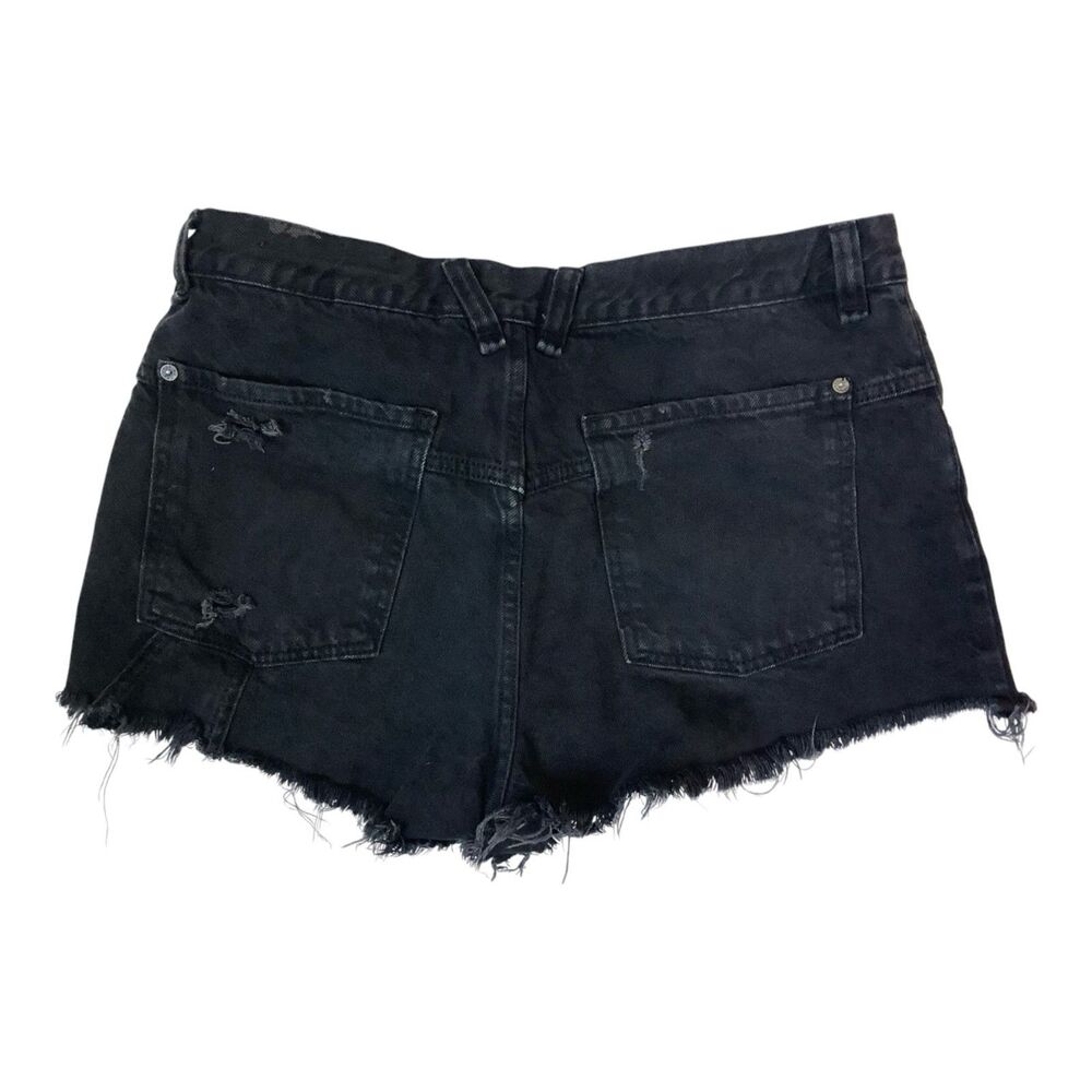 Free People We The Free Black Distressed Denim Cutoff Shorts Size 30 - Picture 2 of 6